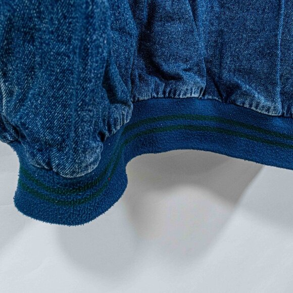 Lee Sport Denim Varsity Bomber Jacket Colorblock XXL VTG 90s Skate Hip Hop Baggy - Picture 8 of 8